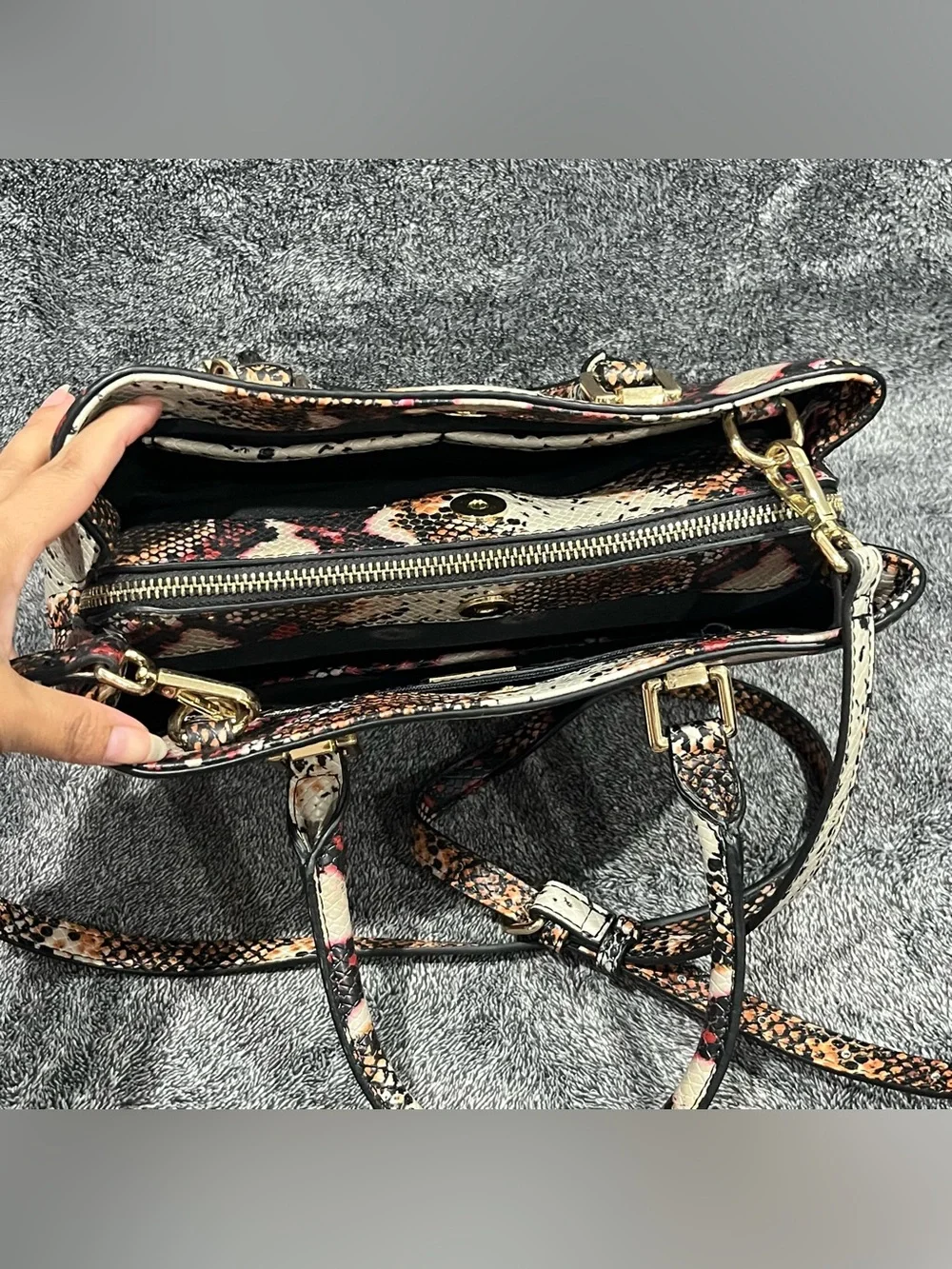 ALDO Legoiri Top Handle Bag (Red/Multicolor Snakeskin variant)
